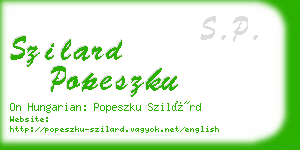 szilard popeszku business card